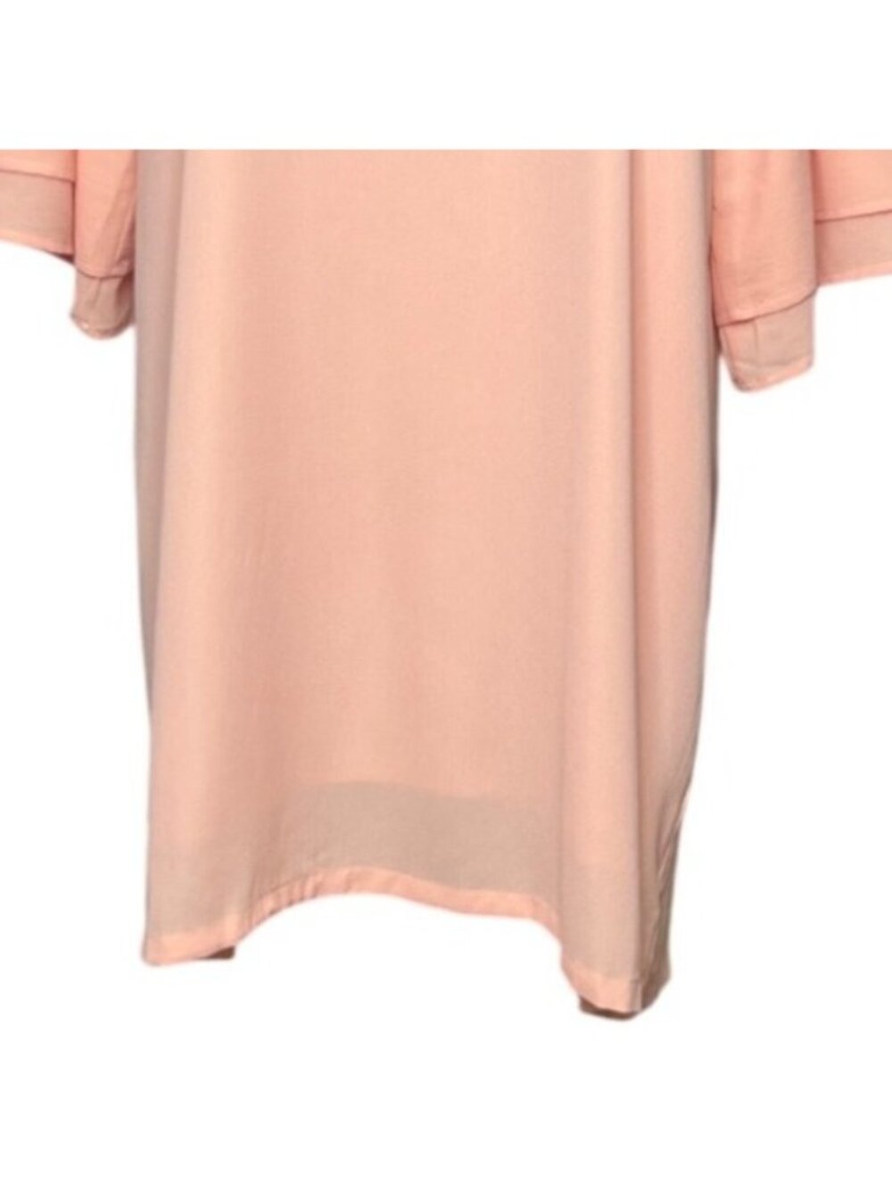 Belongsci Ruffle Sleeve Vneck Dress Womens XXL Peach Mini Summer - Picture 5 of 10